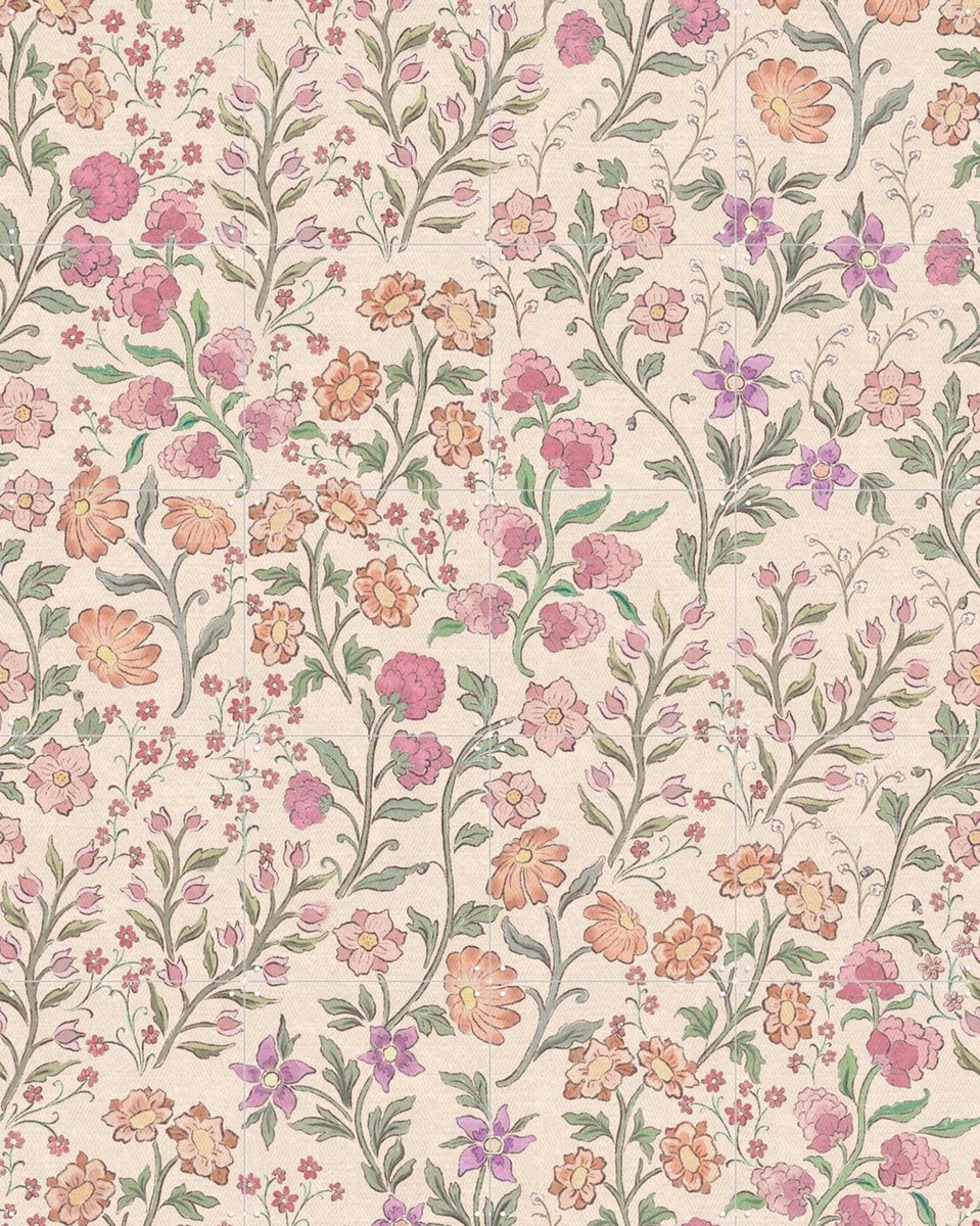 IXXI Cottage Country Florals, Bloomery Decor - 80 x 100 cm - Gratis ophangtool - Grote wanddecoratie en posters - Vintage, Art Nouveau, Decoratieve