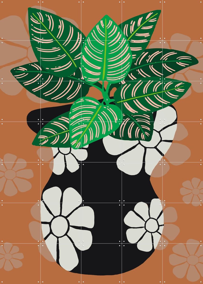 IXXI Green Plant 8, Coco de Paris - 100 x 140 cm - Gratis ophangtool - Grote wanddecoratie en posters - Geometrische Kunst, Minimalisme, Fantasierijk