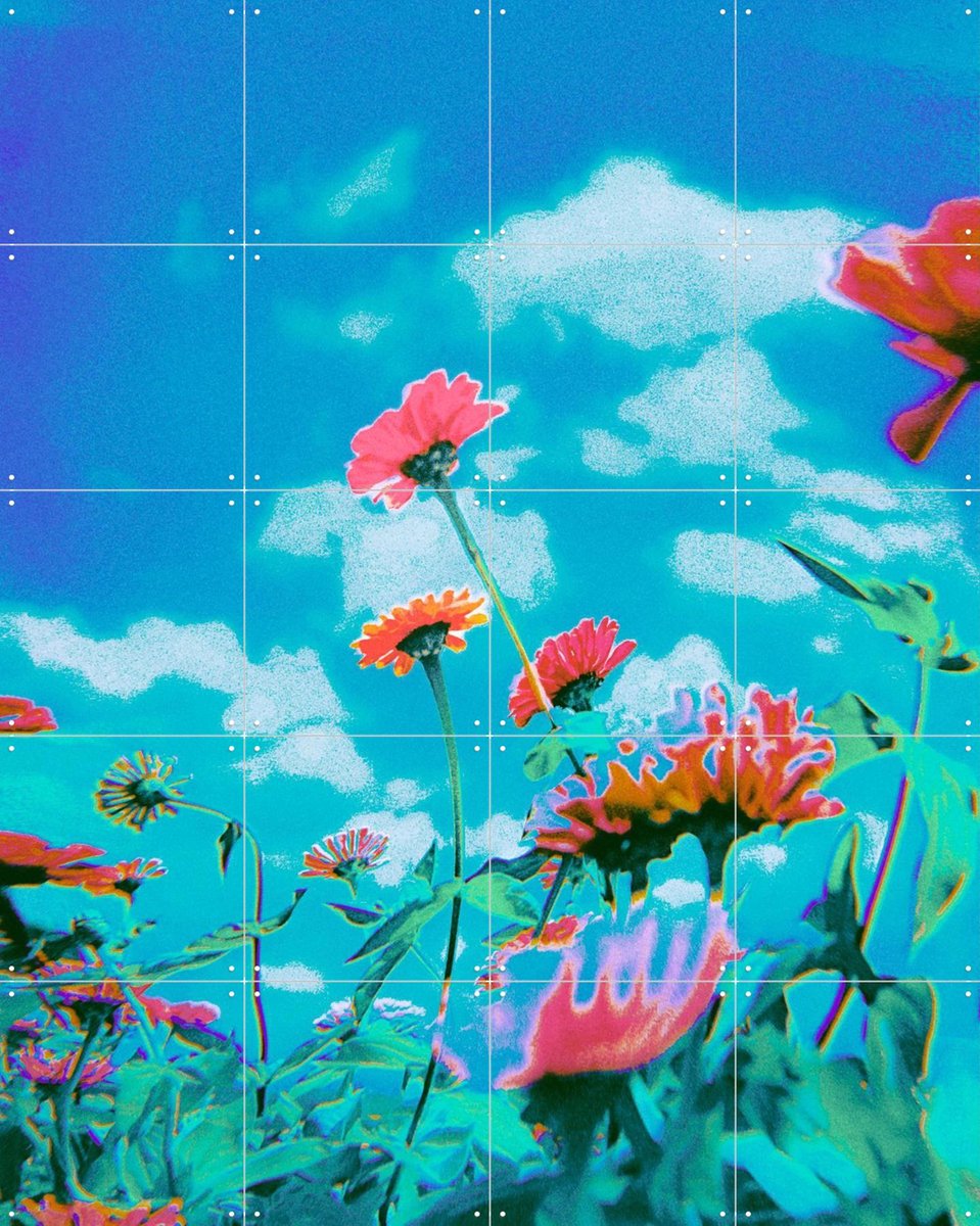 IXXI Take a Breath, Amber Lauder - 80 x 100 cm - Gratis ophangtool - Grote wanddecoratie en posters - Gemengde Technieken, Gang, Wilde Bloemen
