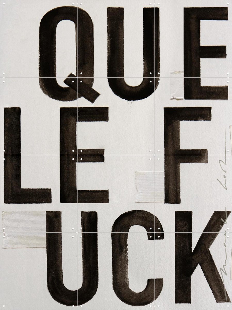 IXXI Que Le Fuck, Maaike Koster & My Deer Art Shop - 60 x 80 cm - Gratis ophangtool - Grote wanddecoratie en posters - Typografie, Speels
