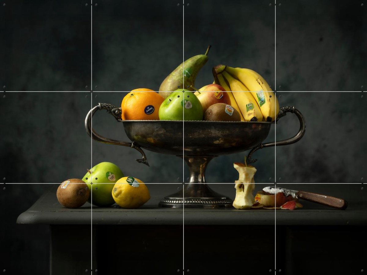 IXXI Sticker Fruit, Igor Swinkels - 80 x 60 cm - Gratis ophangtool - Grote wanddecoratie en posters - Fotografie, Keuken, Eetkamer, Stilleven