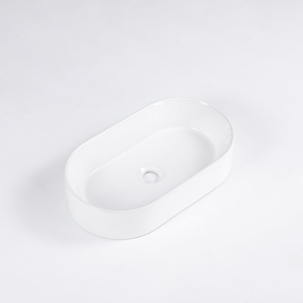 QeramiQ Dely Waskom - 52x30x11.5cm - ovaal - keramiek - glans wit