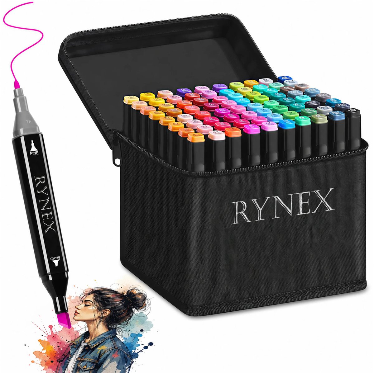 Rynex Twinmarkers 80 stuks - Dubbelzijdige Alcohol Markers