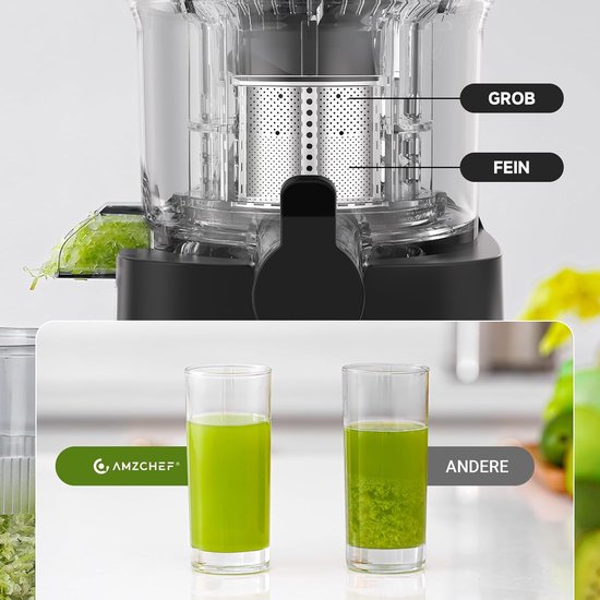 Slow Juicer - Koude Pers Juicer - Gezond Sap Maken - 120mm Brede Opening - 1.8 Liter - Zilver — afbeelding 5