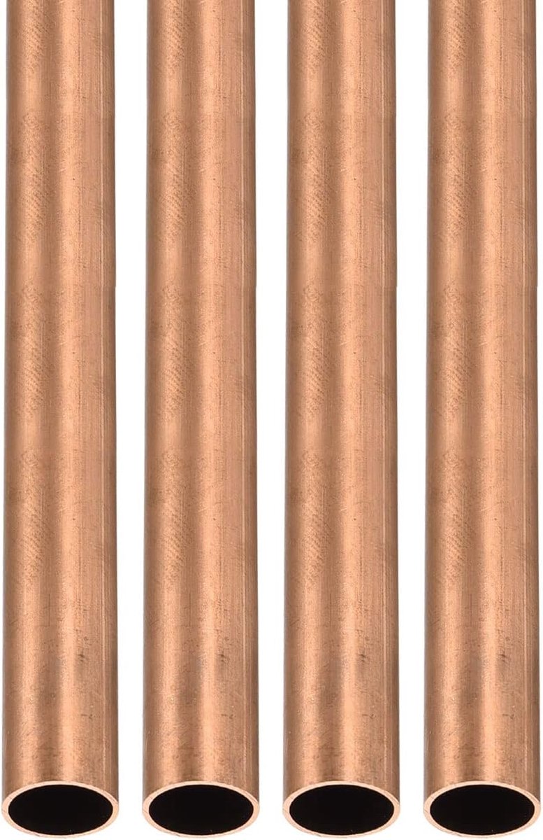 9 mm x 0,5 mm x 300 mm (ODxWall TXL) koperen buis - 4 stuks - goed voor machines apparatuur doe-het-zelf decoratief frame - ronde metalen buis
