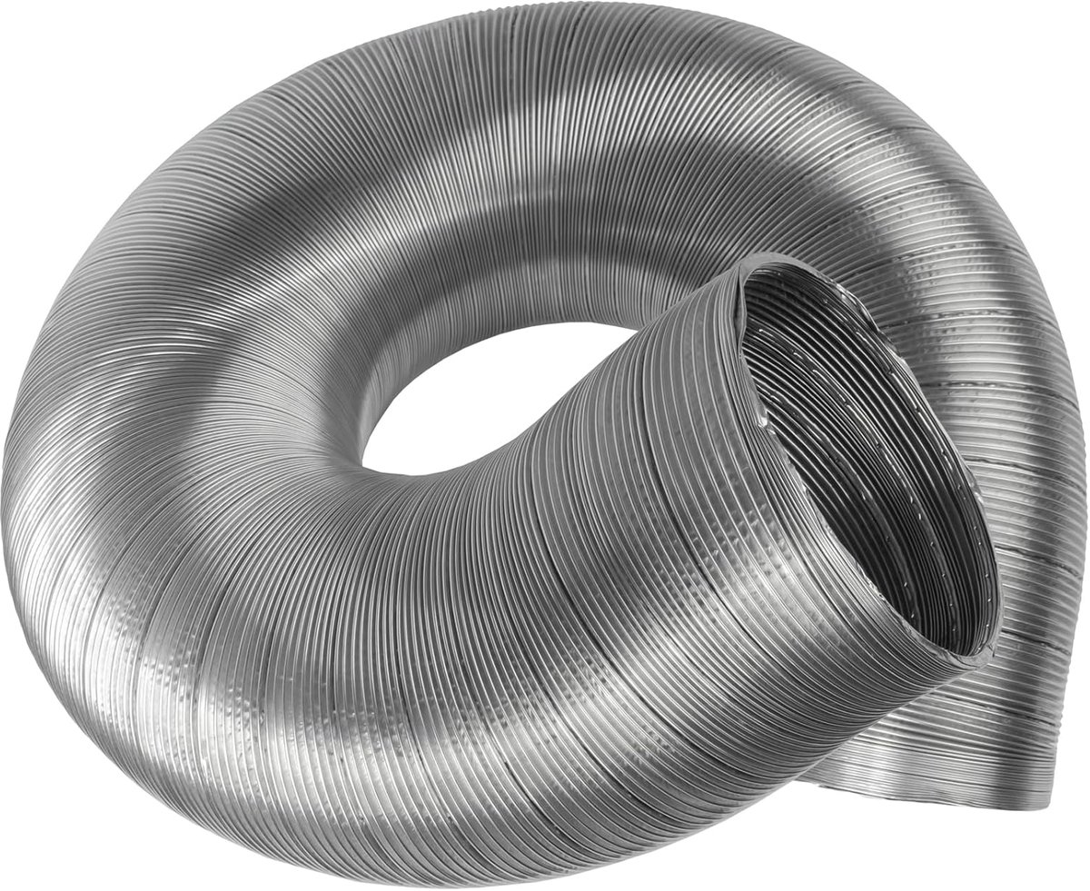 Systems Ø100 mm - 1,5 m / Ø4-5ft Ronde flexibele aluminium slangpijp – zware luchtkanaalbuis voor verwarming, koeling, HVAC-systeem, airconditioning, drogerafvoer, afvoer en ventilatie