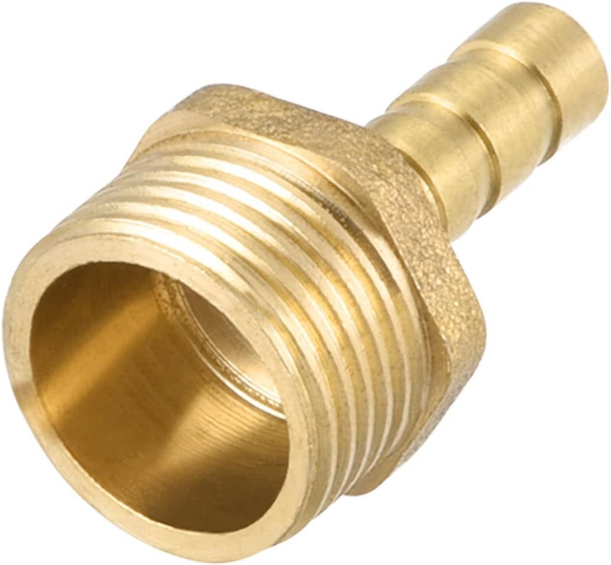 METERXITY Messing Barb Hose Connectors - Pijpfitting Adapter voor het vervoeren van luchtvloeistof, van toepassing op de industrie (6 mm weerhaak x G3/8 mannelijke draad, goudkleur)