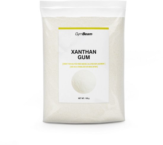 GymBeam Xanthaangom 100 g verpakking, ideaal voor glutenvrij bakken.