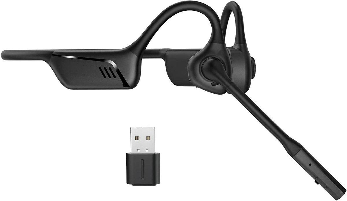 Draadloze Hoofdtelefoon - Open Oordopjes - Comfortabel Bellen - Luchtgeleiding Technologie - 10 Uur Batterij - Zwart