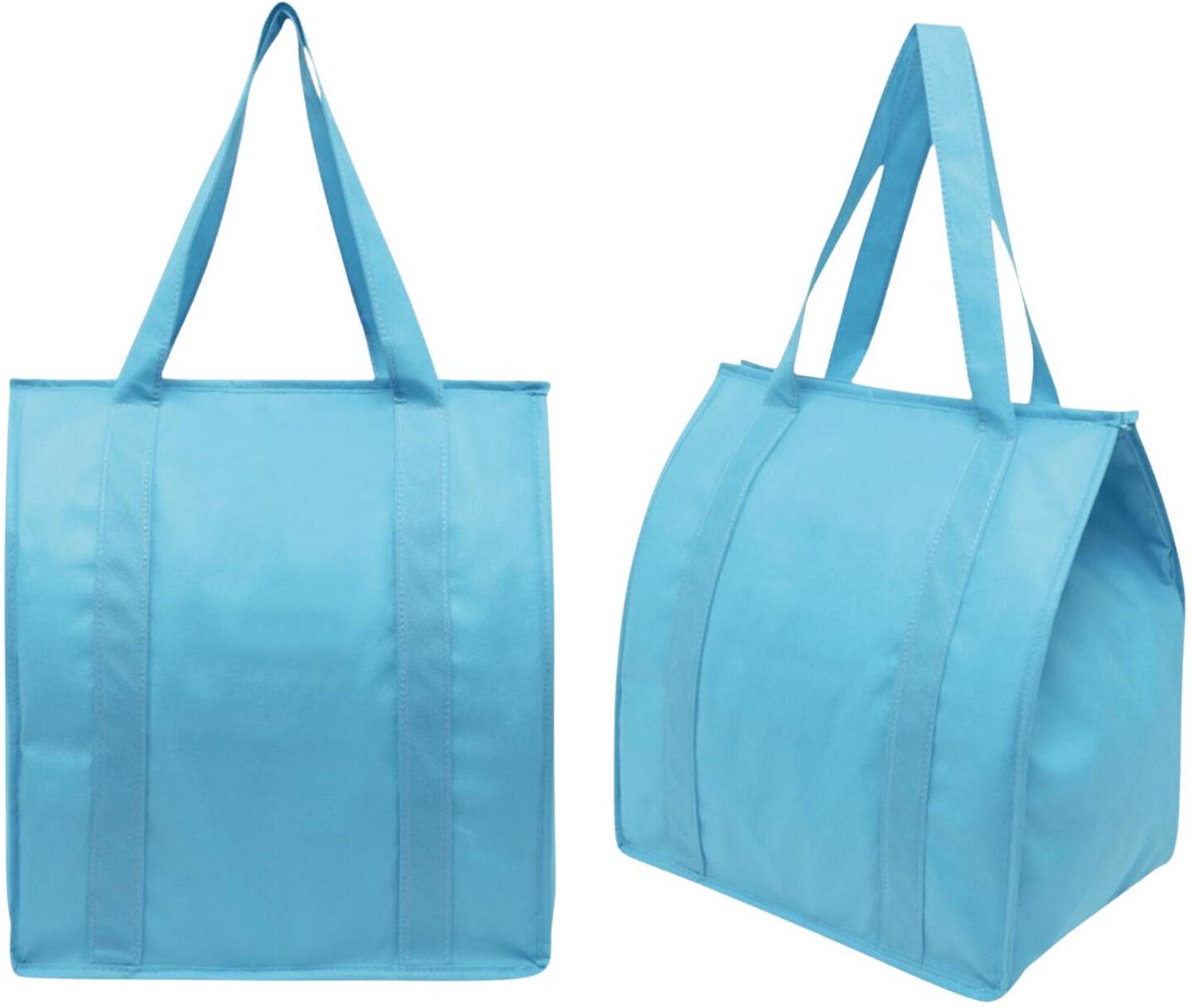 Koeltas Degree - 2x - lichtblauw - boodschappen - 23 liter - 35 x 25 x 38 cm - shopper model - lunchtas