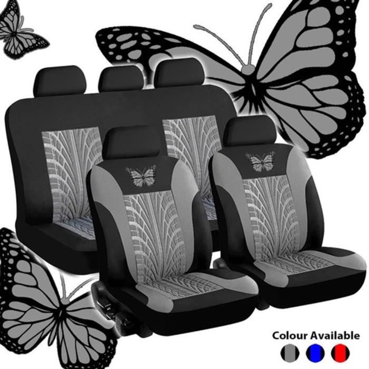 Autostoelhoezen - Universeel - Grijs - 9-delig - Nylon mesh - Badstof