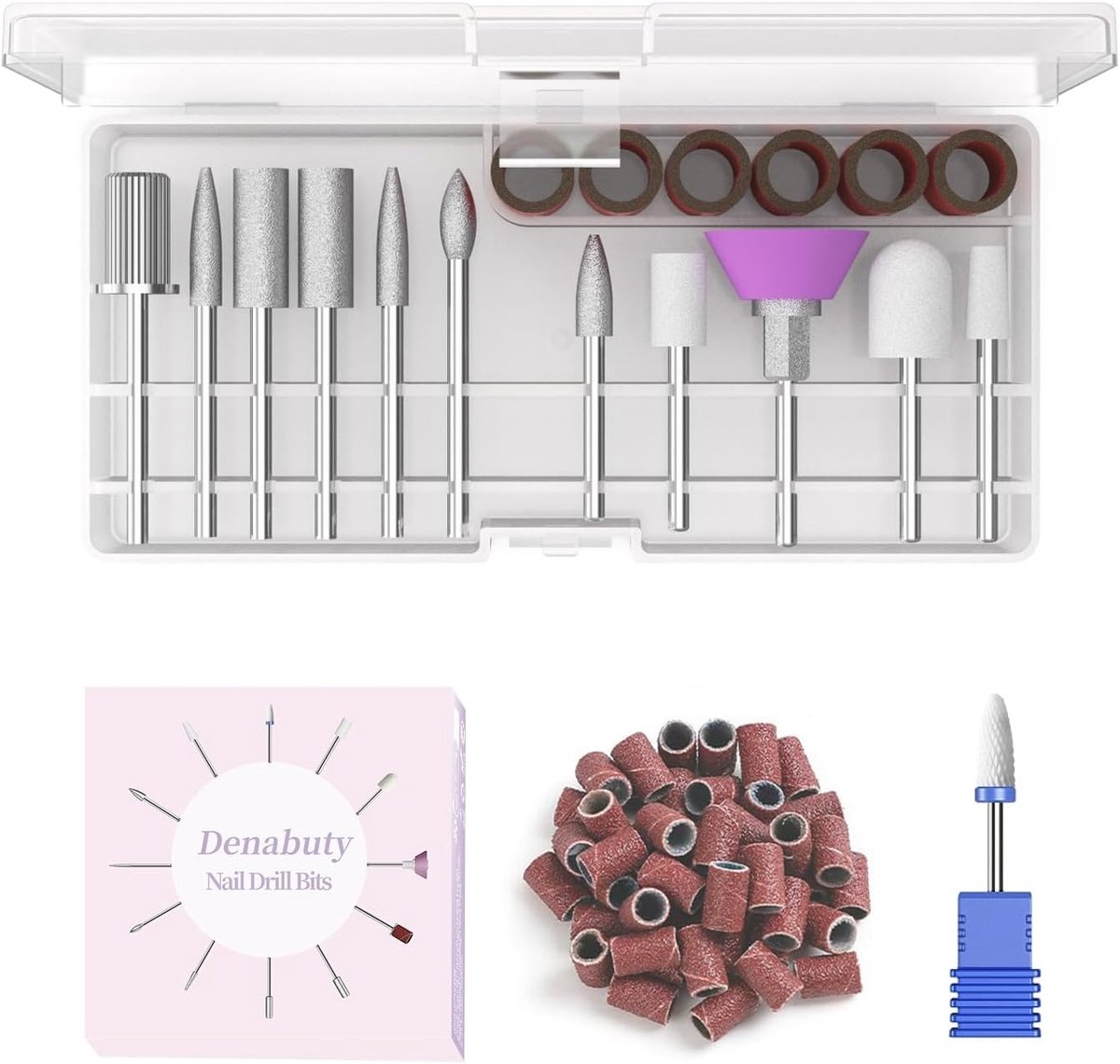 Keramische Nagelfreesset - 12-delig - Professionele Nagelboormachine Accessoires - Voor Manicure en Pedicure Thuisgebruik