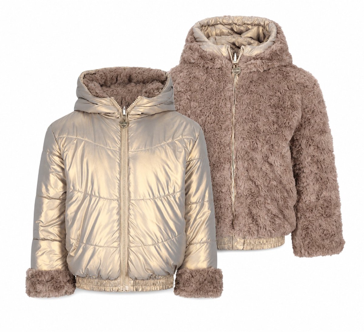 Le Chic reversible winterjas meisje BORDO C607-5225 / goud - maat 146/152