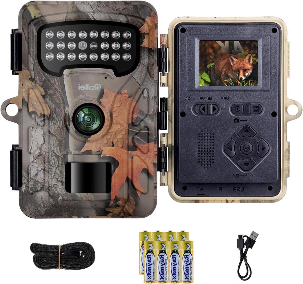 Wildcamera HD - Natuurobservatie camera Trailcamera - Dieren observeren - Snelle activeringstijd - 48MP 4K - Camouflage
