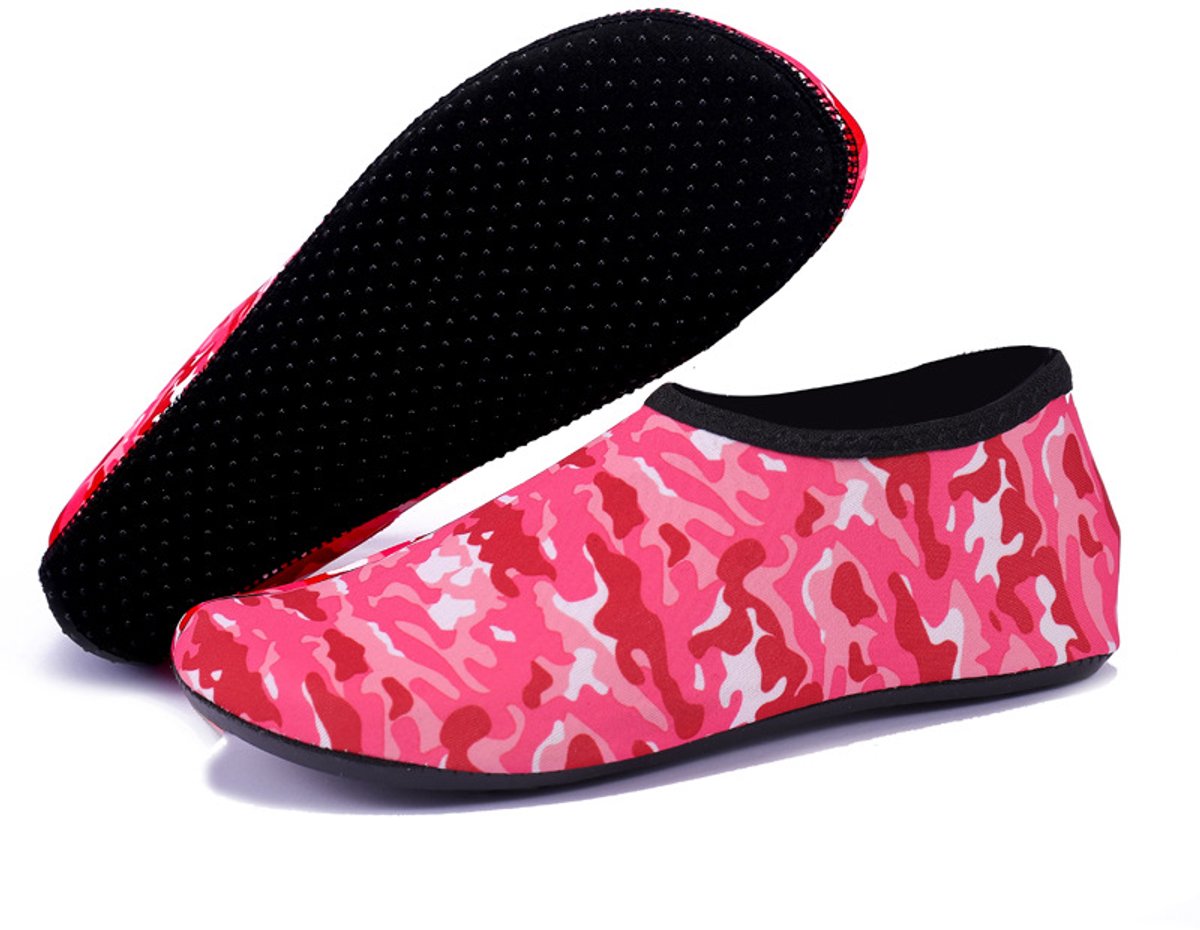 2 paar unisex watersokken, waterschoenen, indoor yogasokken | strand, surfen, duiken, zwembadslippers voor volwassenen,Camouflage Rood - XS
