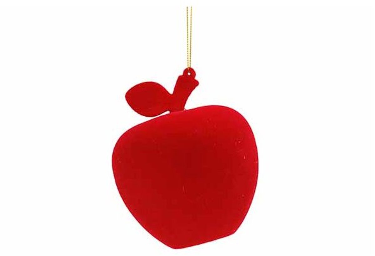 Hanger Apple Flocking Rood 8x8xh11cm Kun Ststof