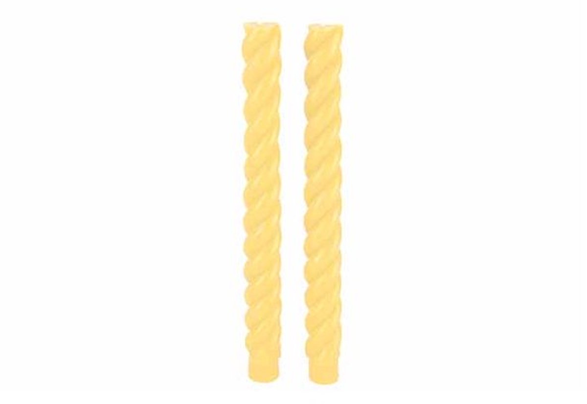 Kaars Set2 Swirl Geel 2x2xh24cm Langwerp Ig Kaars