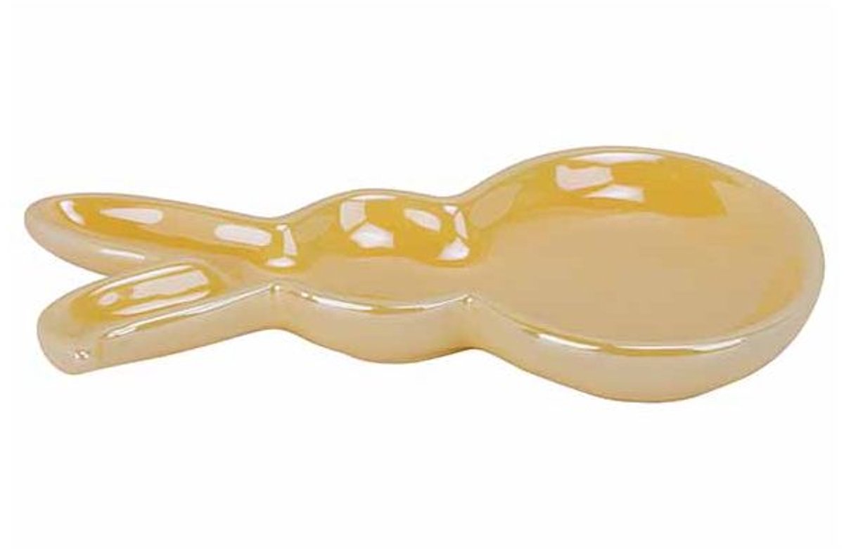 Schaaltje Rabbit Shape Geel 15,5x8xh1,8c M Langwerpig Dolomiet
