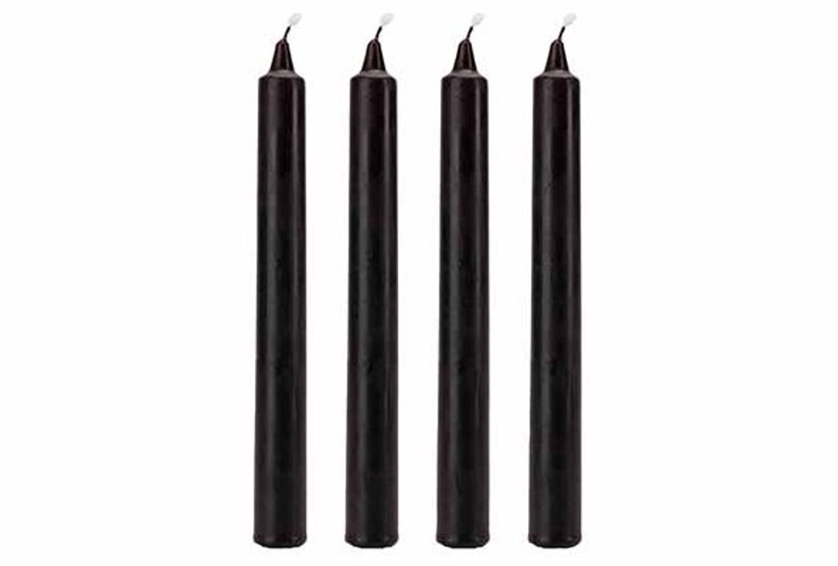 Kaars Set4 Zwart 2x2xh20cm