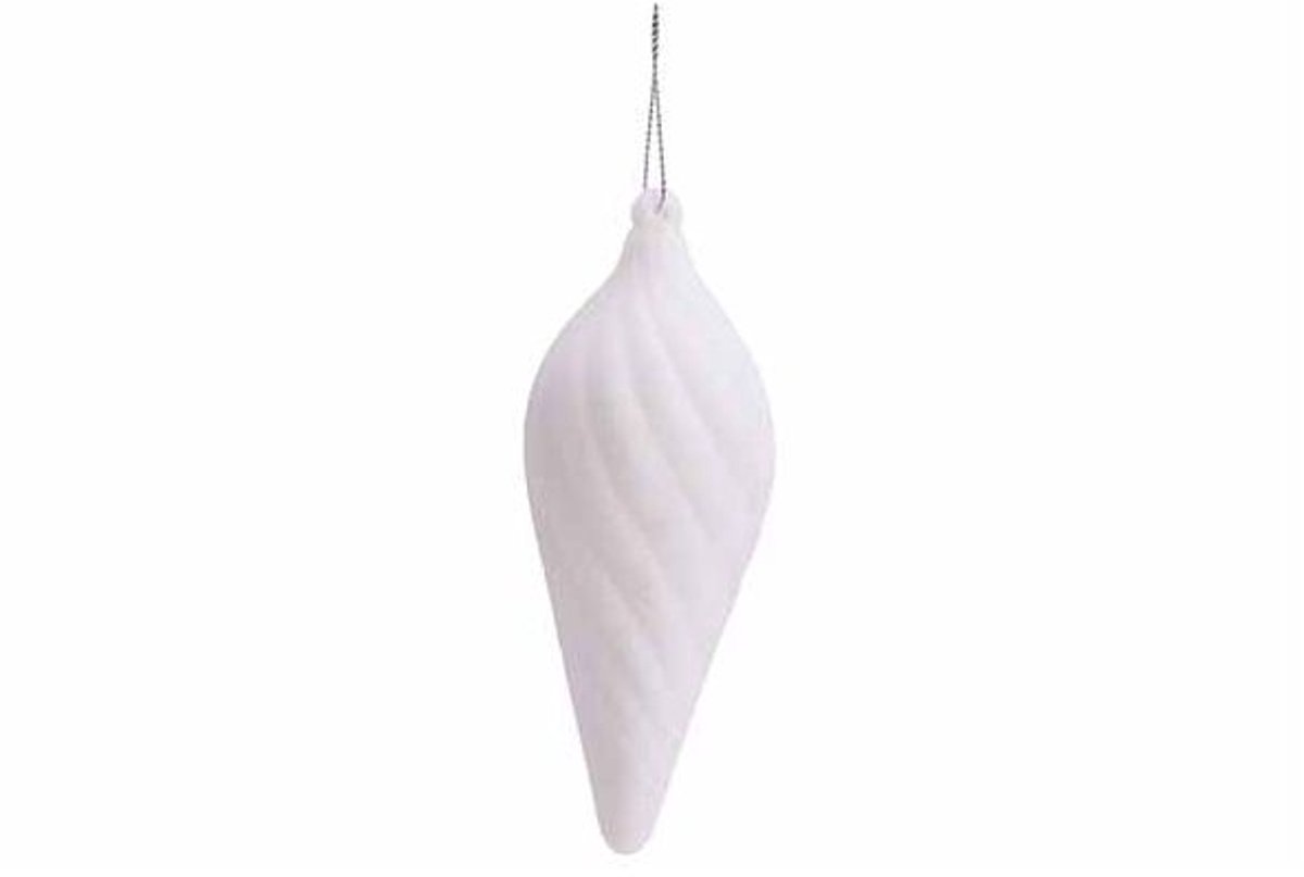 Hanger Drop Spiral Flocked Wit 5x5xh14cm Kunststof