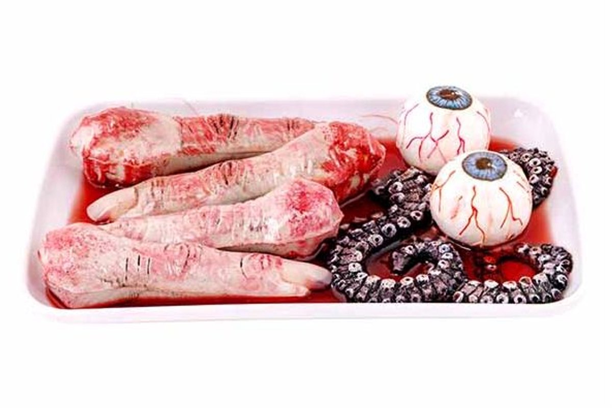 Tray Fingers And Eye Balls Rood 19x12xh4 Cm Kunststof