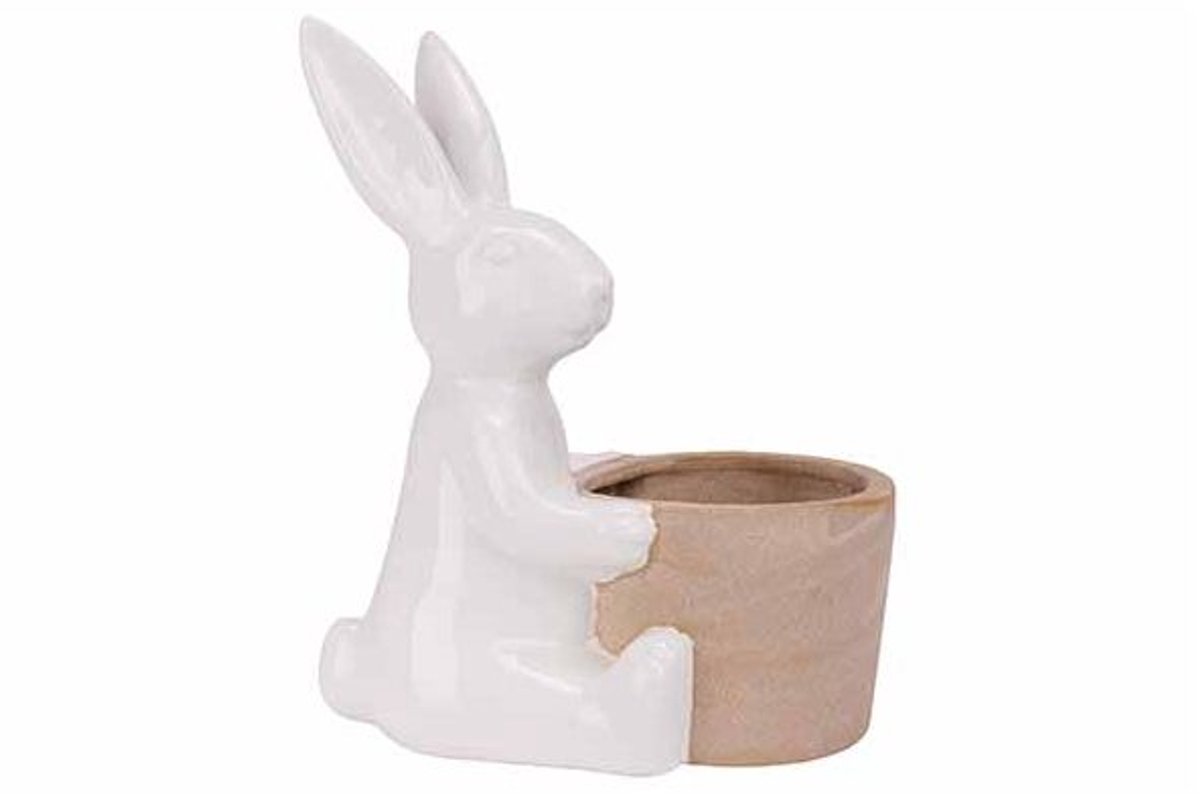 Konijn Rough Fl Pot Wit 19,2x12,7xh23,8c M Andere Porselein