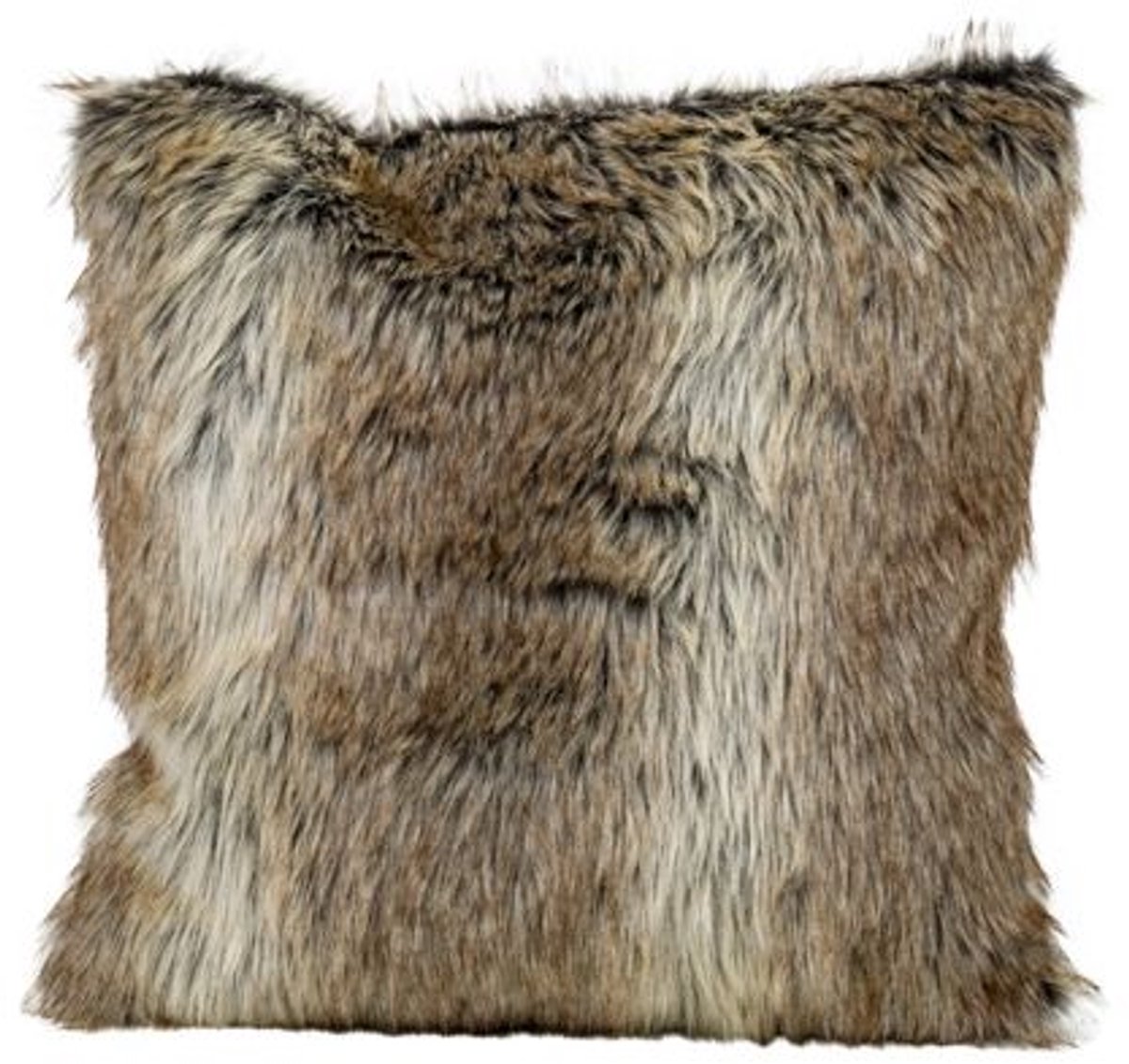 Cosy @ Home Kussen Faux Fur Bruin 45x45xh10cm Polyes