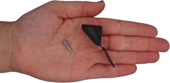 (Pack van 100 stuks) Zwarte plankbeugels 20 x 20 mm, Meubelhoekverbindingen, 90 graden kunststof hoekbeugelverbinding, rechte hoek, schroeven inbegrepen (100, zwart) — afbeelding 4