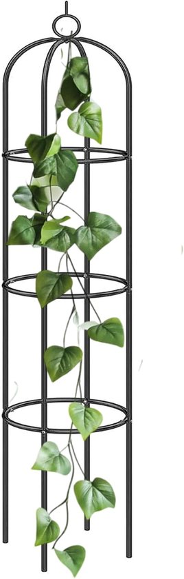 Tuin Obelisk - Klimplantsteun Steunframe - Planten Ondersteunen - Weerbestendige Coating - 190 cm Hoog - Zwart