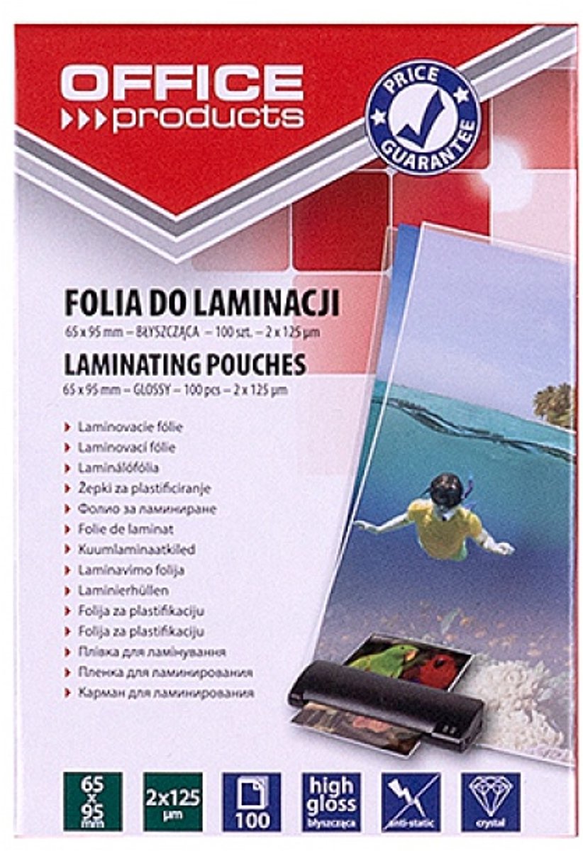 Lamineerhoes, 95x65mm, 2x125 micr, 100 stuks