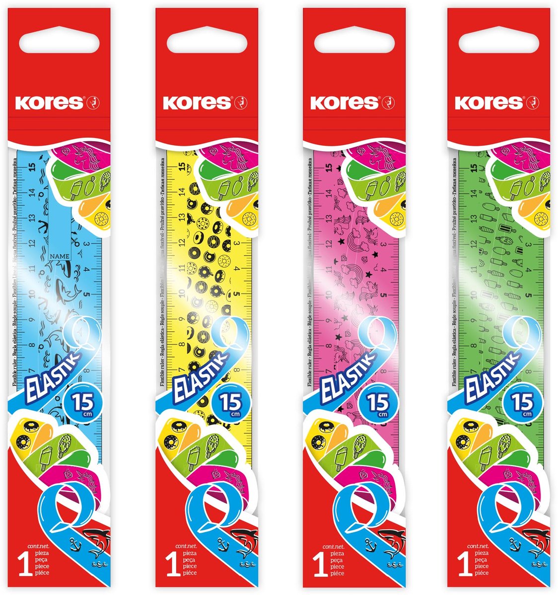 Liniaal Kores, "Flex 15cm", in polybag