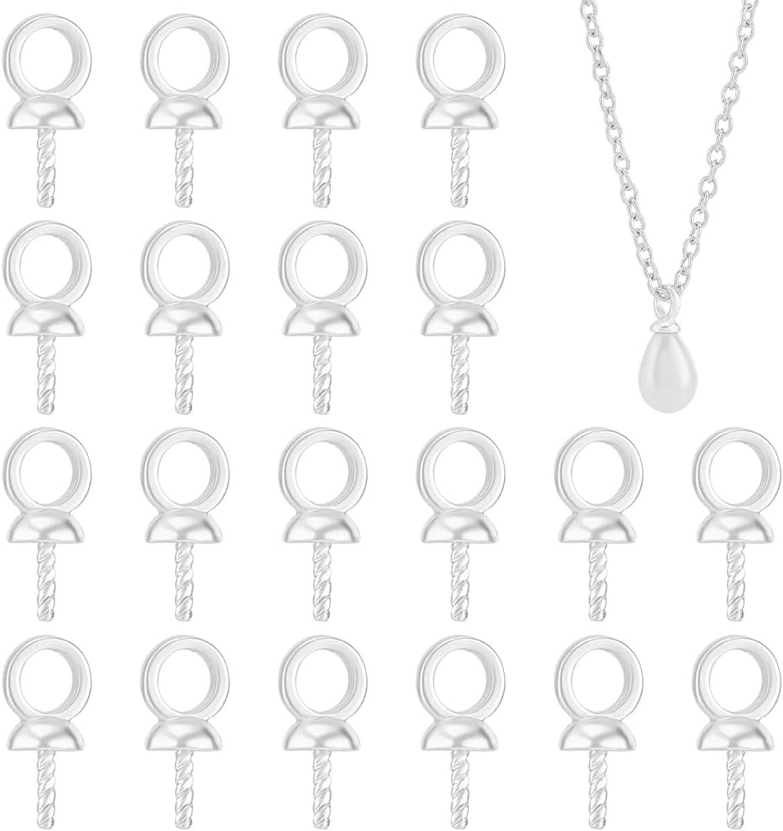 80 stuks messing schroefoogjes pin hanger oogje pin hanger caps hanger connector hanger hanger dop hanger sluiting voor sieraden maken doe-het-zelf handwerk zilver