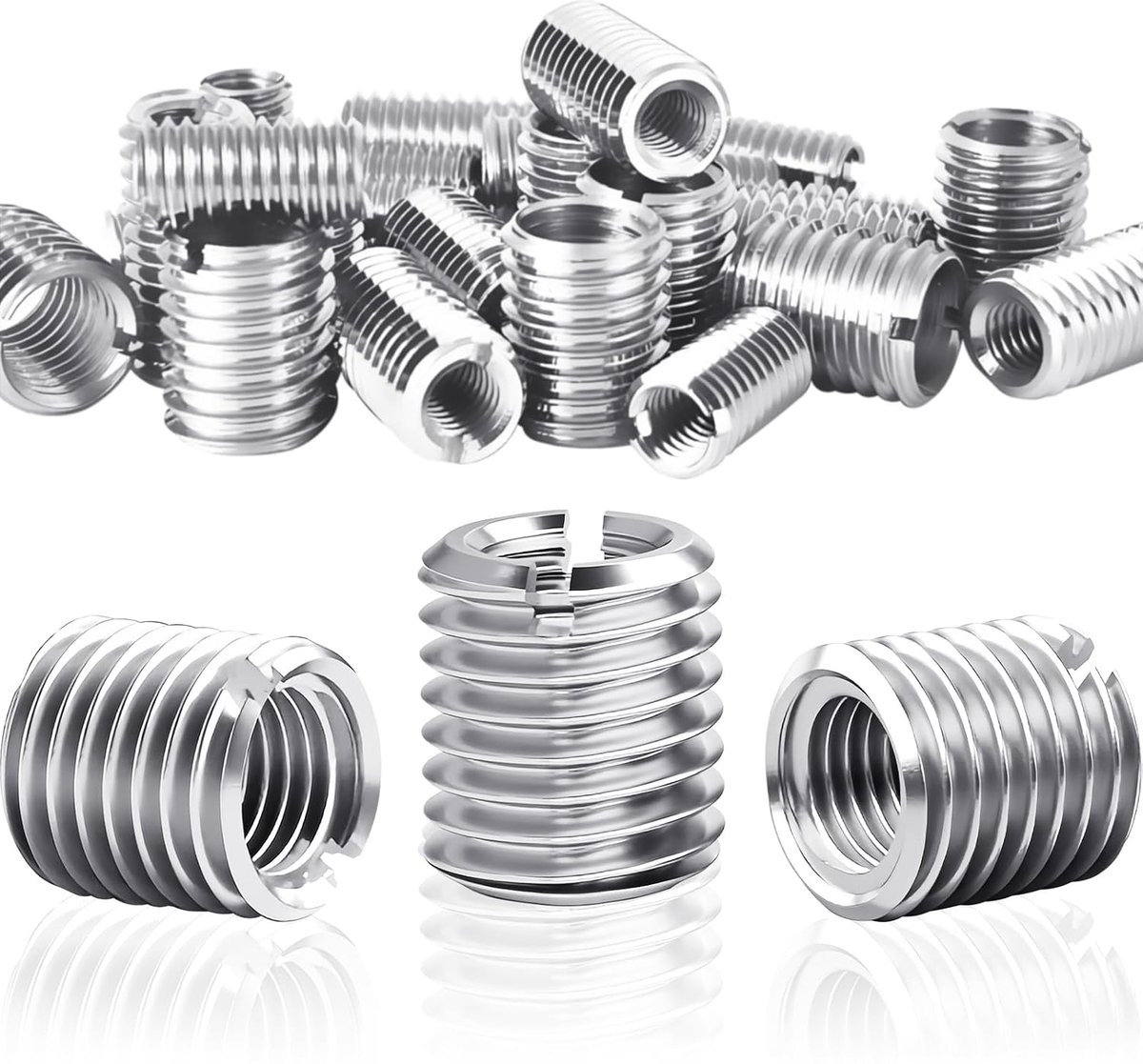 schroefdraadinzetstuk M10 tot M6 x 12 mm, 24 stuks adapters m10 naar m6, roestvrijstalen huls, reparatie