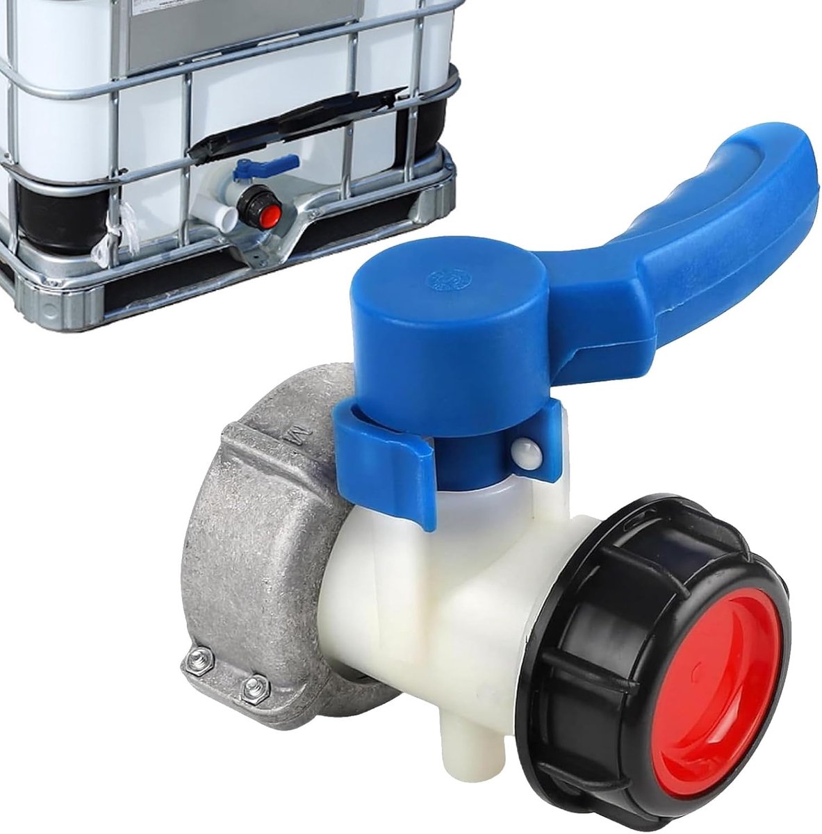 Adapter Kogelkraan, IBC Container Kleppenkraan DN50 75mm | IBC tankaccessoires, tankafvoerkraan, afsluitkraan, klepkraan, voor container, regenton, jerrycan