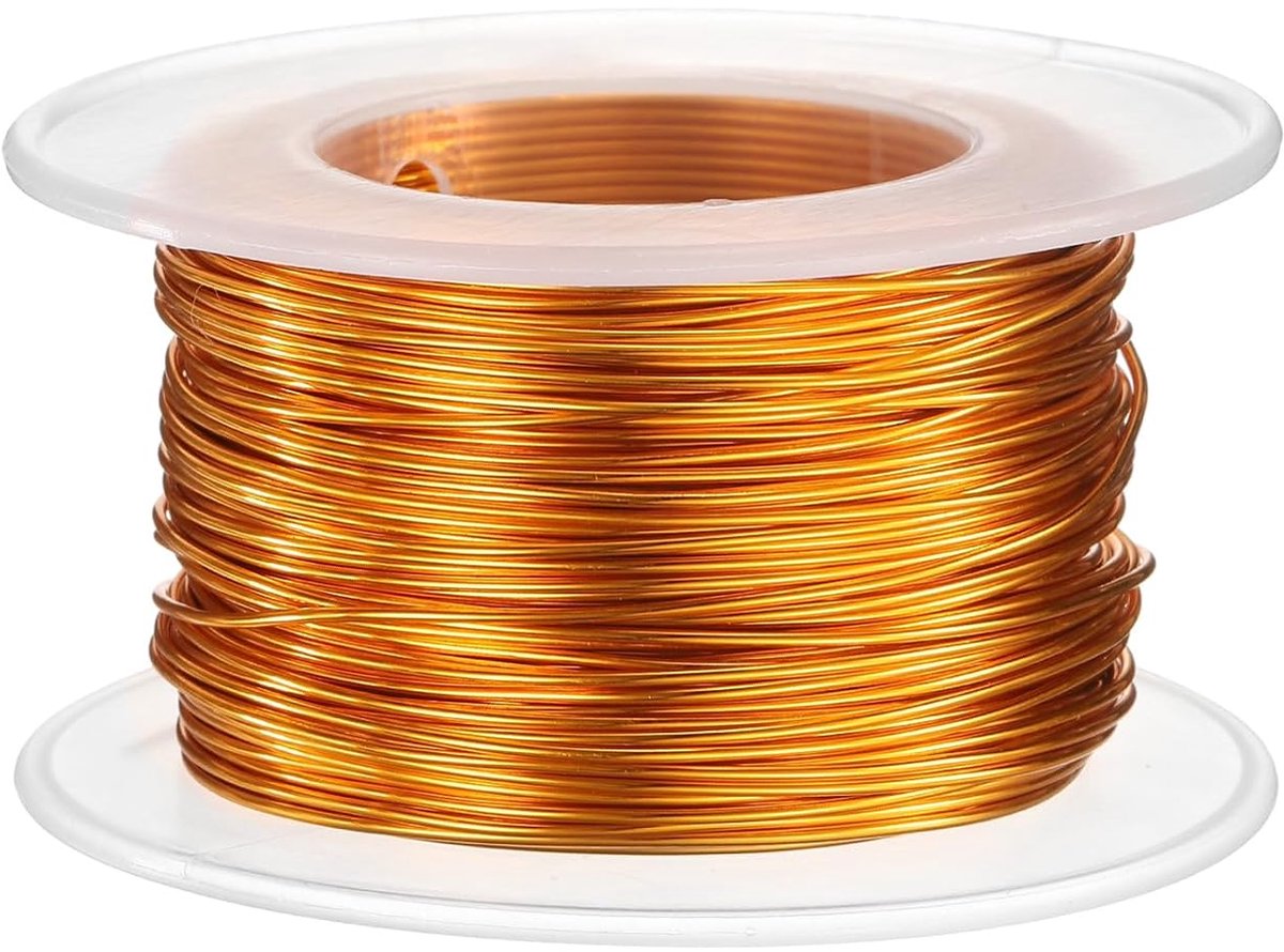 Draad 0,8 mm x 30 m (D x L) Flexibel buigbare aluminiumdraad, metaal sieradendraad, bloemendraad voor het maken van sieraden, modellering, knutselen, DIY, goudkleur