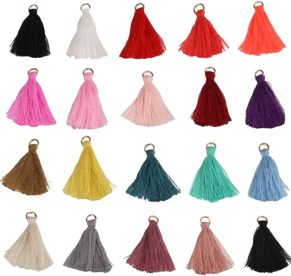 Kwastjes, 200 stuks, zijdeachtig, zachte kleurrijke kwasten, 20 kleuren, handgemaakte kwasten voor het maken van sieraden, doe-het-zelf knutselaccessoires, bladwijzer, wooncultuur