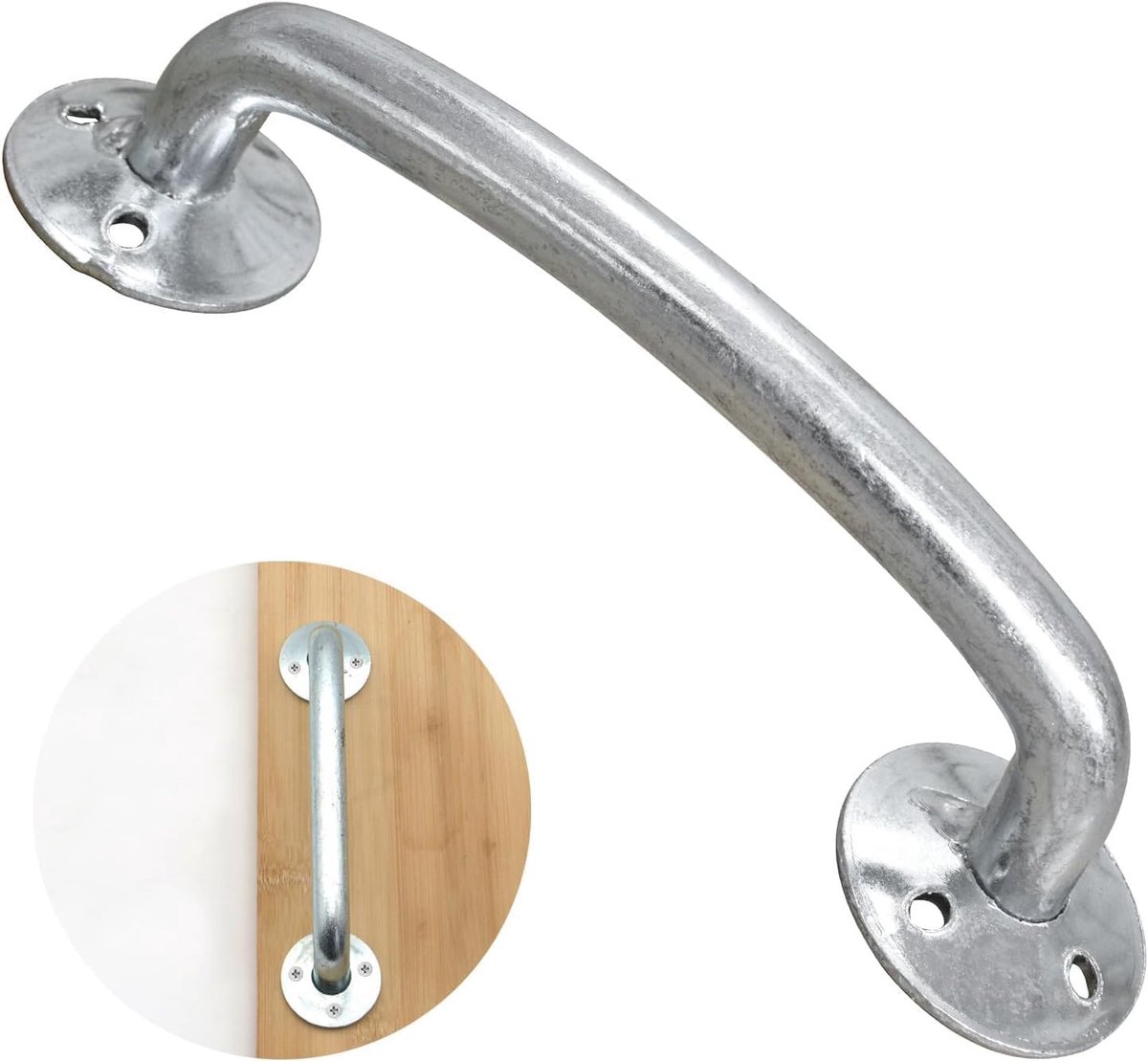 Deurtrekker heavy-duty 200 mm - gegalvaniseerd staal - D-handgreep - robuust voor industriële toepassingen - SnelShoppen