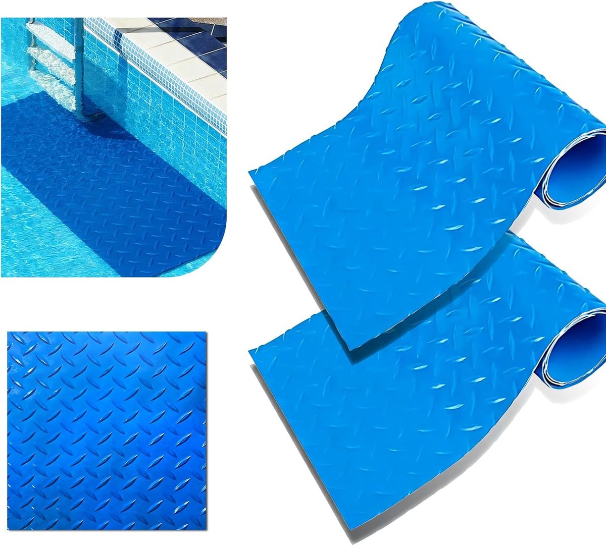 2 stuks zwembadladdermatten, 90 x 23 cm, zwembadladdermat | Zwembadbeschermingsmat, antislip, voor zwembaden, voor trappen, ladders