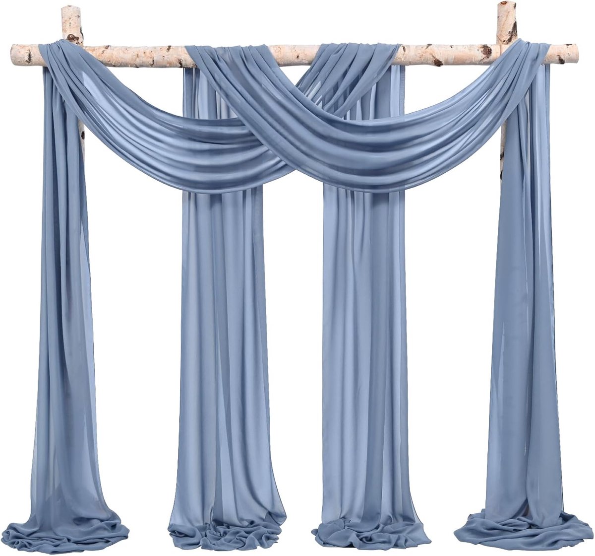 Panelen 73 x 610 cm stoffig blauw chiffon stof draperie bruiloft boog gordijnen chiffon pure achtergrond gordijnen voor bruiloft boog ceremonie decoraties