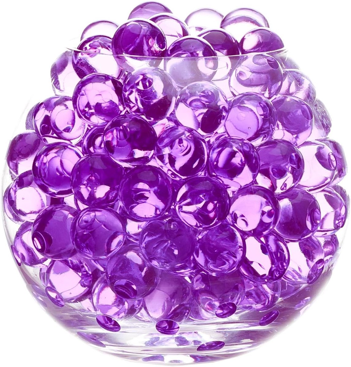 Waterparels voor planten, 50 g waterkralen voor decoratieve vaas, drijvende kaarsen, parels, plantenvuller, bloemen in vazen, bruiloftsmiddenstuk, vazenvulling (paars)