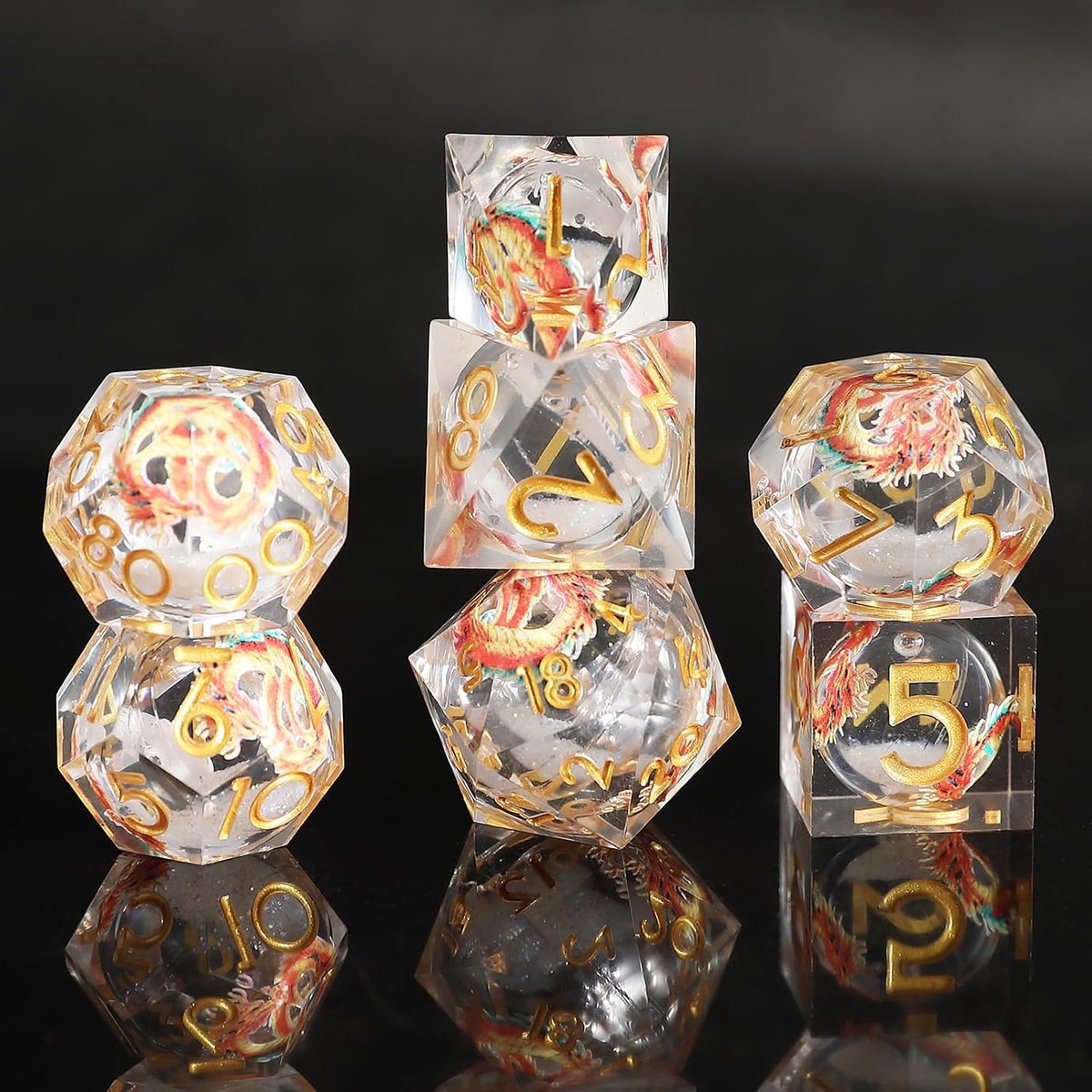 D&D Knutselset, details drijfzand, speeldobbelstenen, hars, DND, scherpe randen, werpdobbelstenen voor Dungeons en Dragons, Pathfinder, RPG, Magic the Gathering, met geschenkdoos