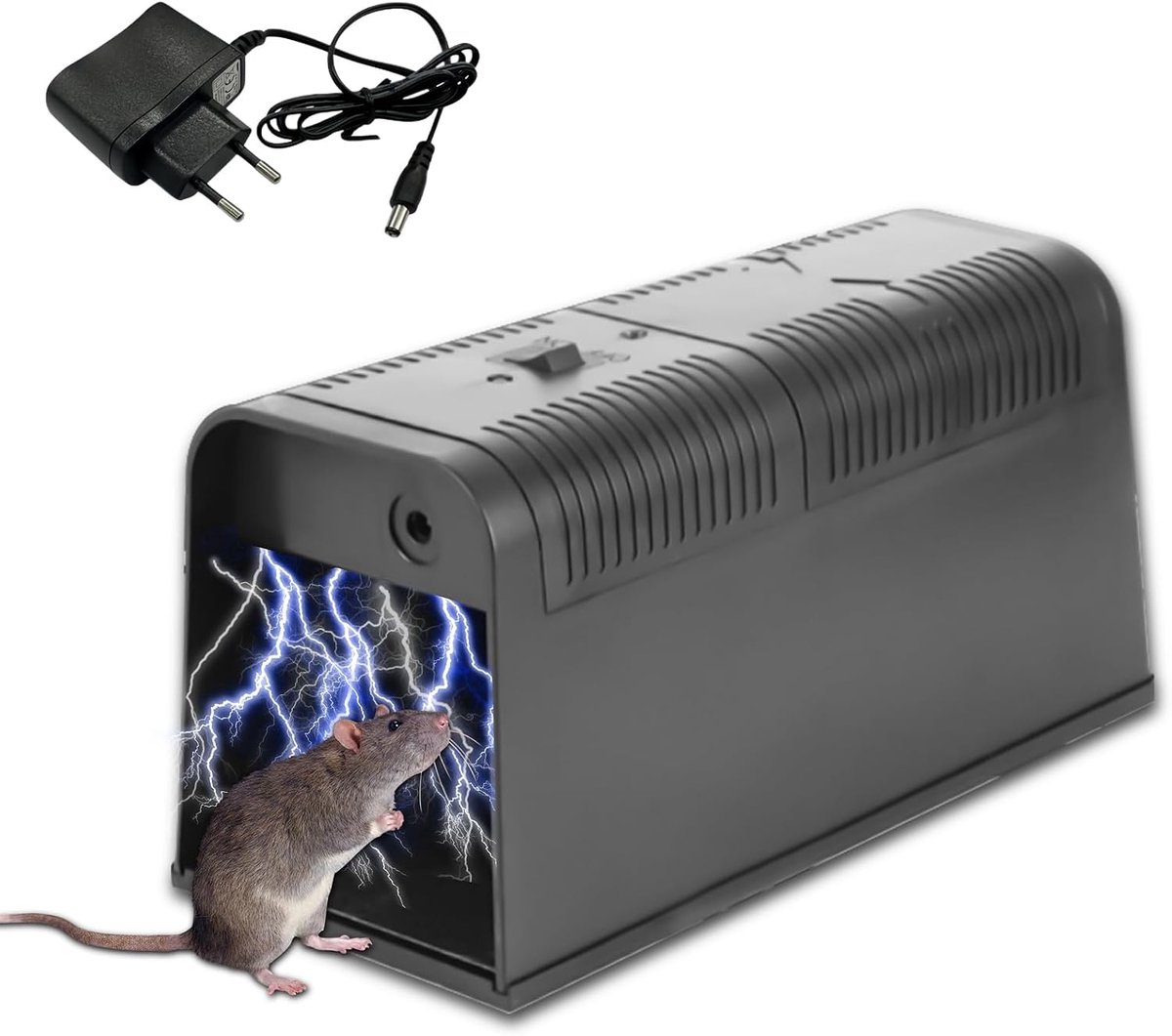 Elektrische muizenvanger 5000 V - Extra groot - Dodelijk en humaan - Voor gebruik in huis en schuur - SnelShoppen