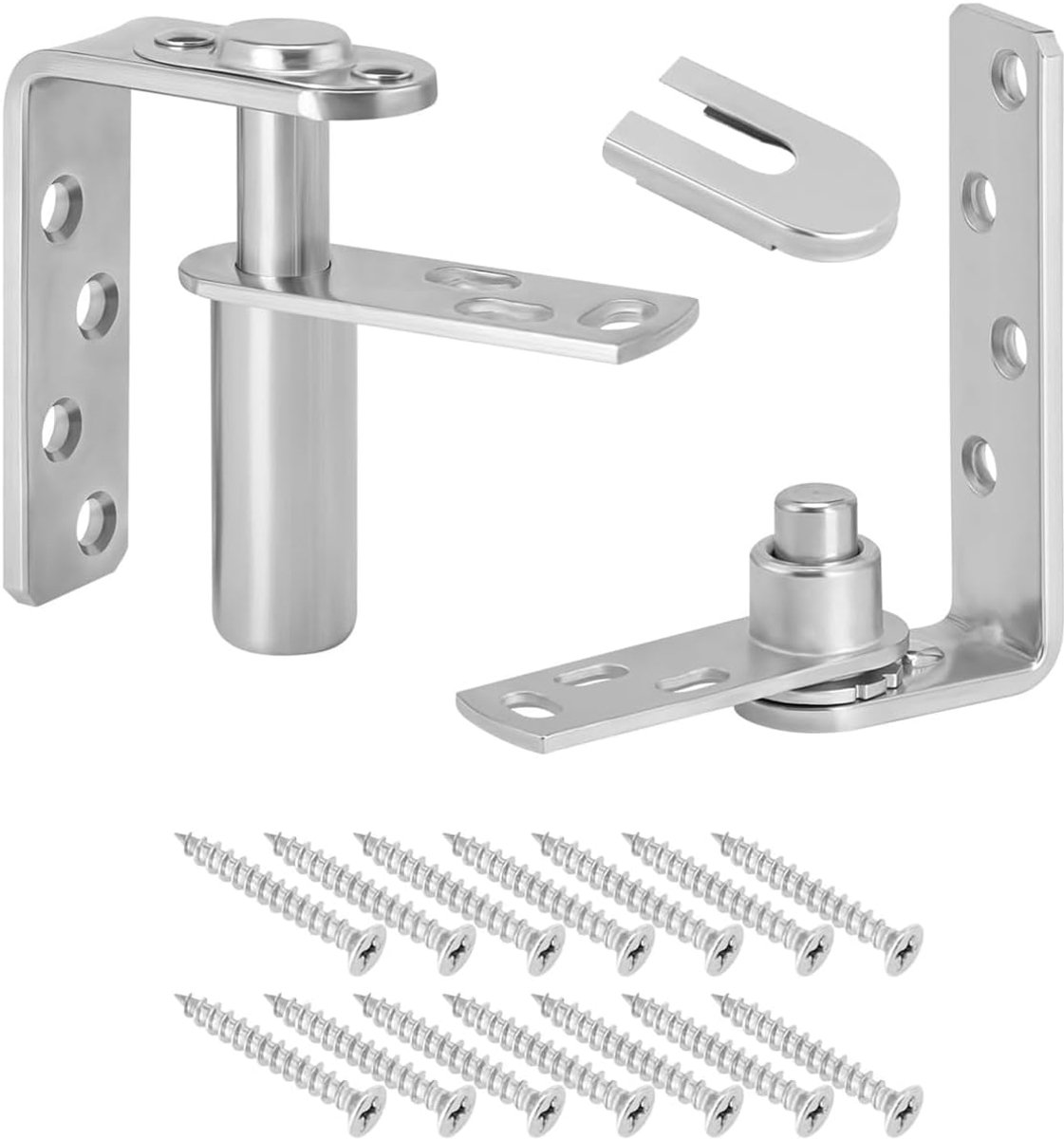 Scharnieren met zelfretournerende werking – robuuste zilveren zelfsluitende hardware voor draaideuren in cafés/bars