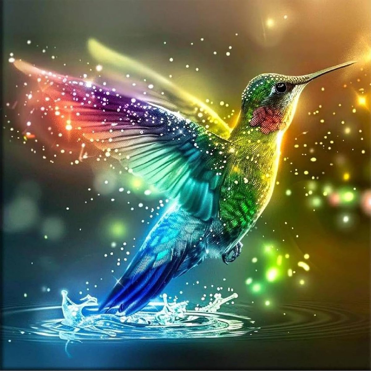 Diamond Painting Vogel volwassenen, nachtscène met strass-steentjes voor beginners, diamond painting afbeeldingen volwassenen, vogel painting, kunst ambacht, voor thuis, wanddecoratie, 30 x