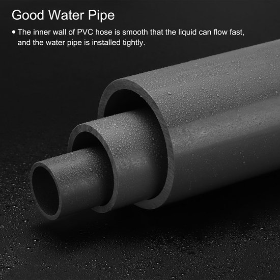 Pvc-buis, diameter 45,2 mm, lengte 200 mm, ronde kunststof buis voor tuin, aquarium, waterleiding, kabelgoot, ventilatiebuis (lichtgrijs) — afbeelding 4