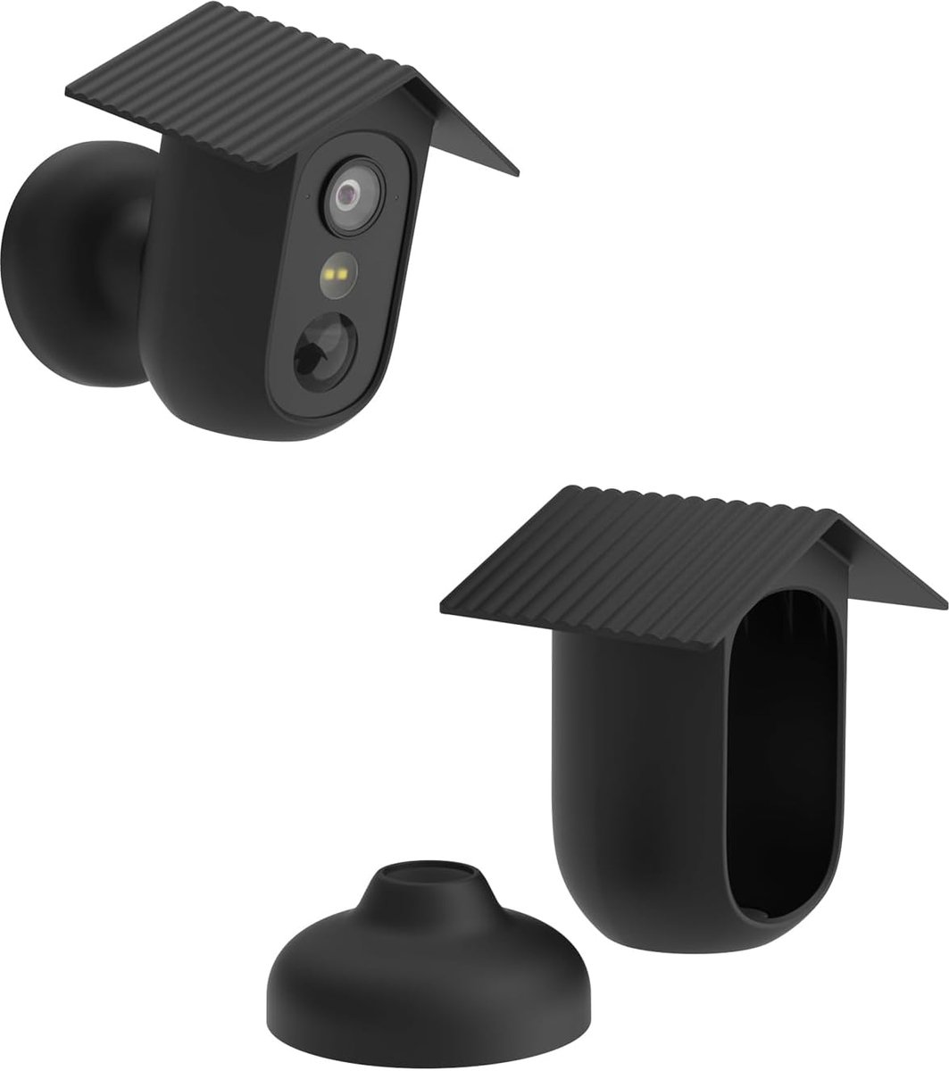 Siliconen hoes compatibel met eufy eufyCam C35 (camera niet inbegrepen), 1 x siliconen hoes, zwart