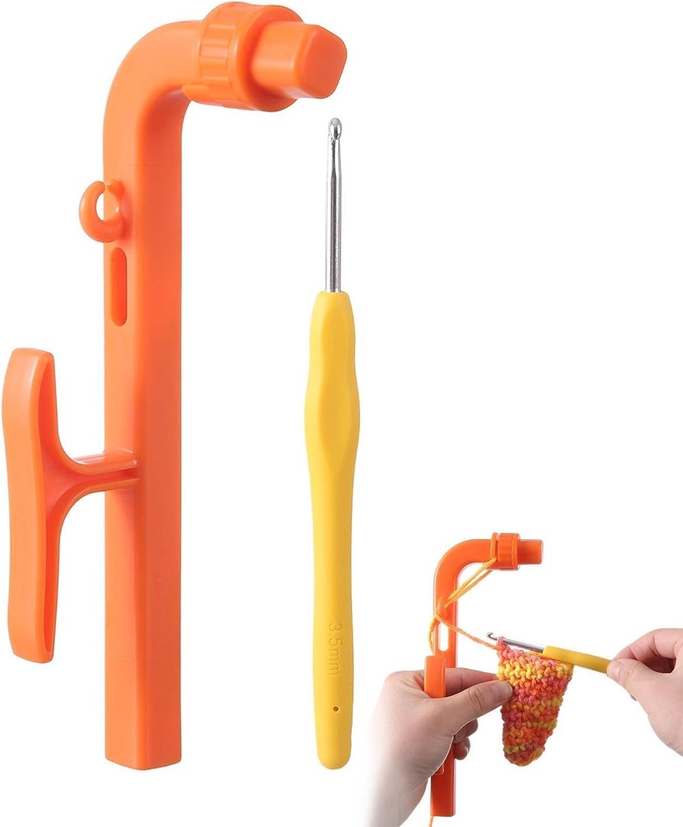 Haakhouder Ergonomische Grip Voor Spanning | Ring Als Gids Voor Haken Op De Vinger Bestemd Voor Beginners Vrouwen Dames Oma's Liefhebbers Van Handwerk Hobby