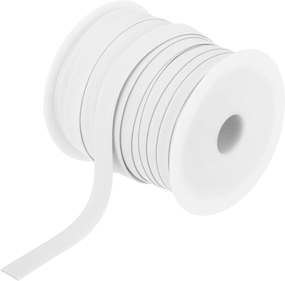 Biasband, 3/8 inch, dubbele vouwband, katoenen band, stoffen band, katoen, naaien, accessoires, randband voor naaien, zomen, quilten, knutselen, doe-het-zelf (wit, 25 yards)