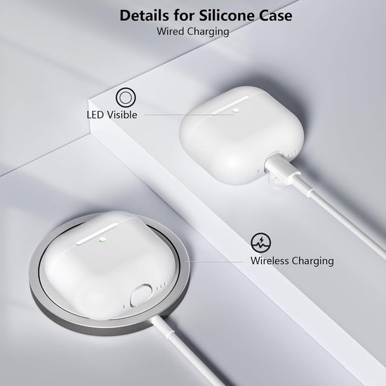 hoes compatibel met Airpods 4 2024, hoes met zichtbare LED aan de voorkant, zachte siliconen beschermhoes voor volledige lichaamsbescherming en schokbestendigheid voor AirPods 4e — afbeelding 4