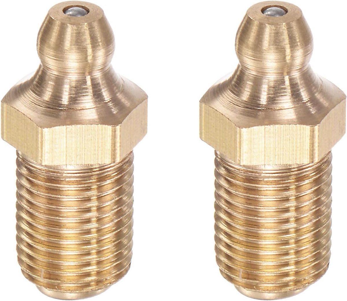 sourcing map Metrische messing rechte smeernippel M10 x 1 mm verlengde schroefdraad hydraulisch